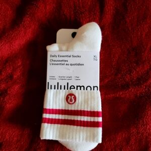 lululemon athletica White Socks with Red Stripes